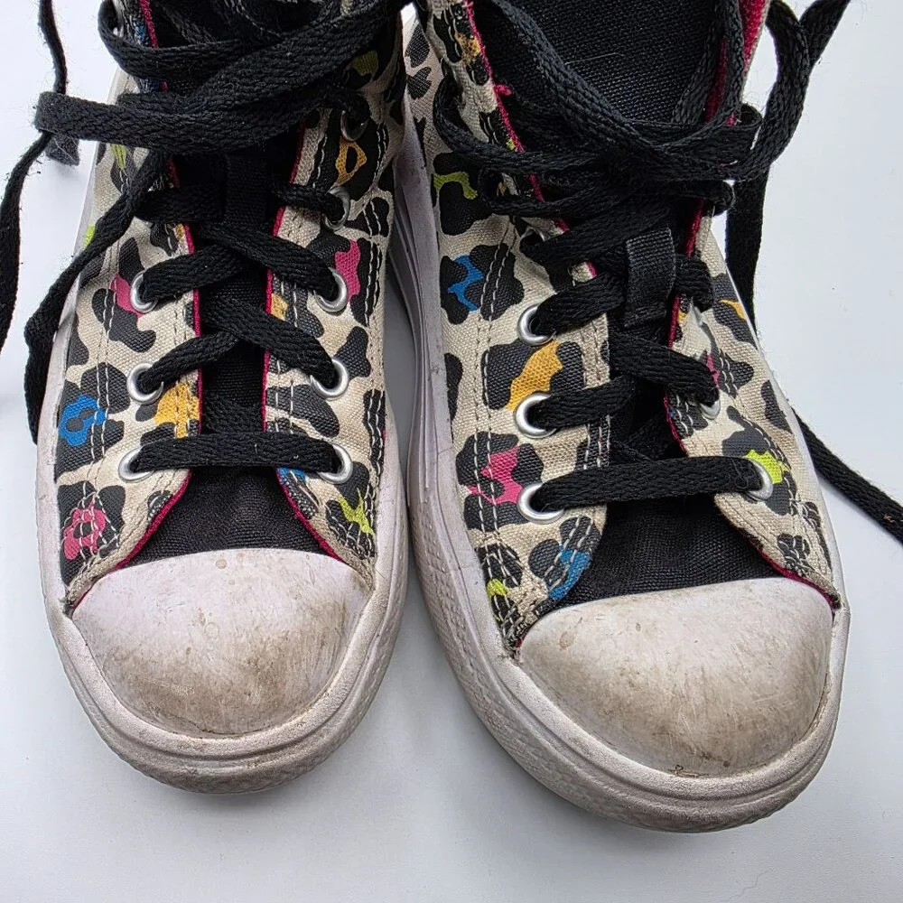 Converse Move Hi Girls Size 2 Egret Prime Pink Black Platform Shoes Walking